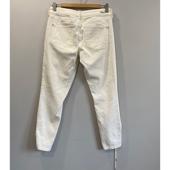 Anthro Pilcro & The Letterpress White Cropped Jeans With Ankle Tie - Picture 6 of 9